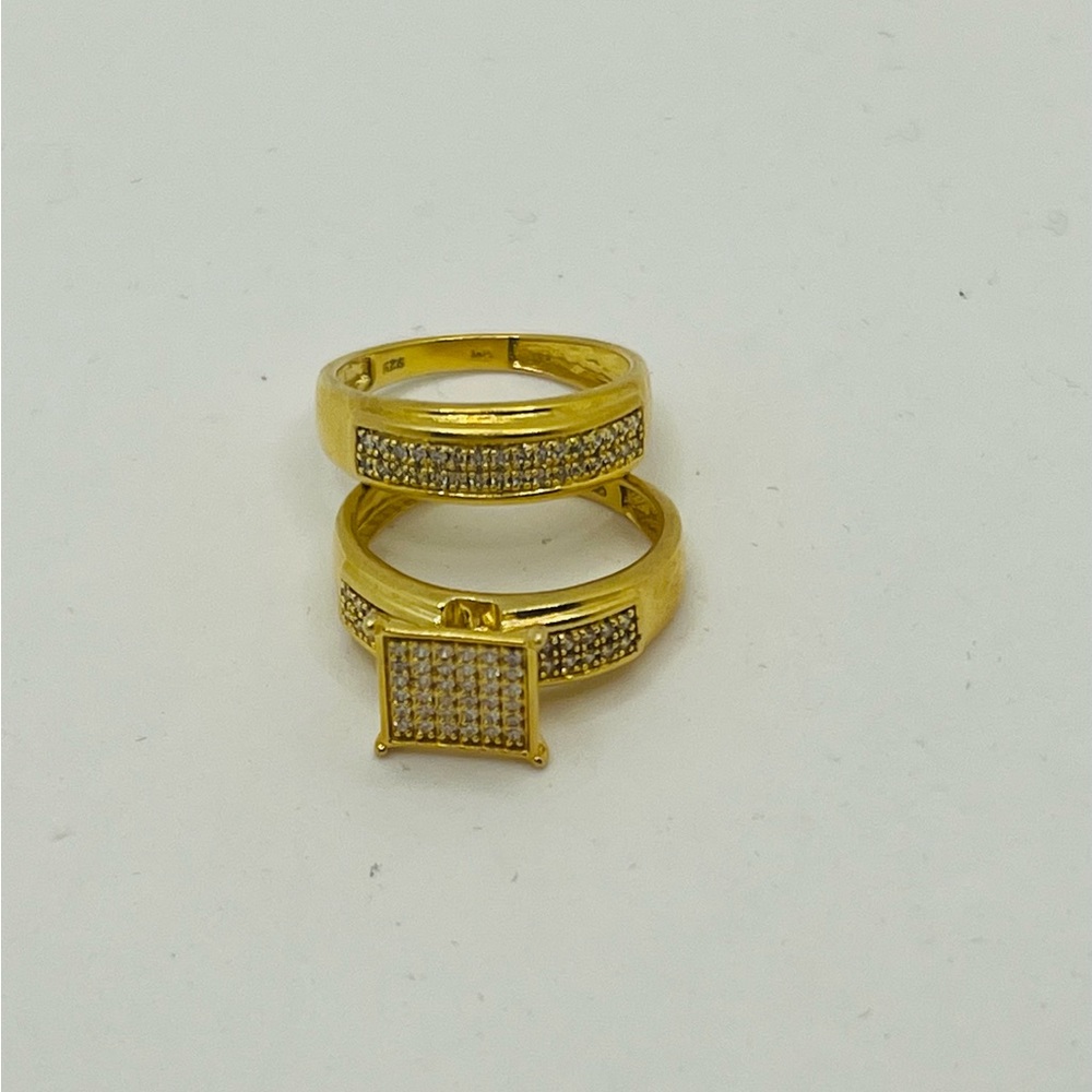 Good Plated Over Silver 925 Engagement Set Size 6
